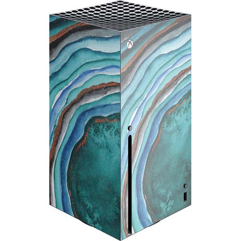 Turquoise Watercolor Geode Xbox Series X Skins