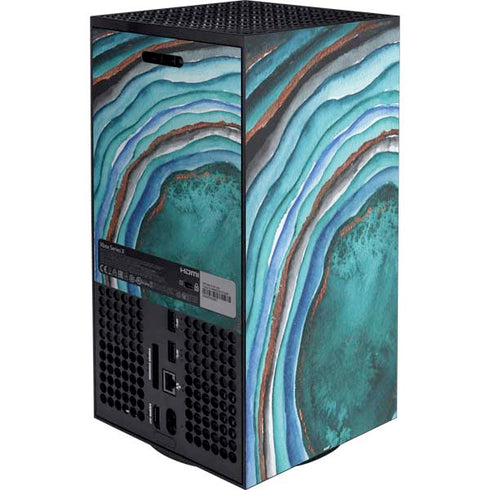 Turquoise Watercolor Geode XBox Series X Digital Edition Bundle Skin