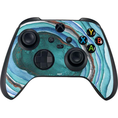 Turquoise Watercolor Geode XBox Series X Digital Edition Bundle Skin
