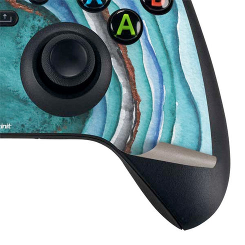 Turquoise Watercolor Geode XBox Series X Digital Edition Bundle Skin