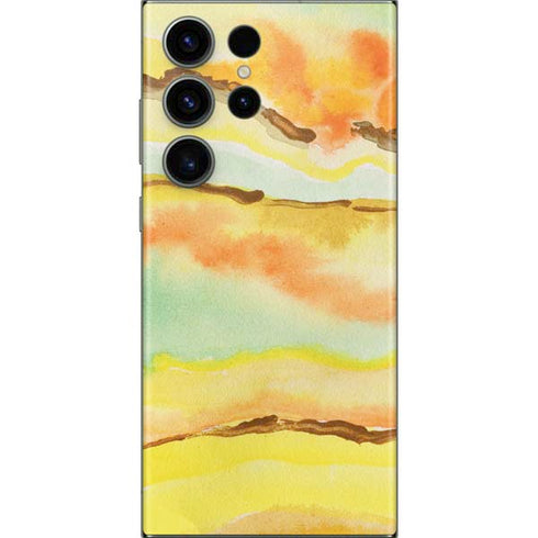 Tuscan Sun Watercolor Geode Galaxy Skins