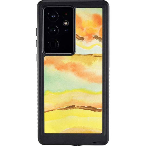 Tuscan Sun Watercolor Geode Galaxy S24 Ultra Waterproof Case