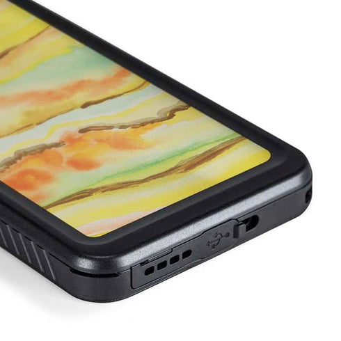 Tuscan Sun Watercolor Geode Galaxy S24 Waterproof Case