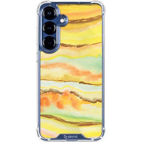 Tuscan Sun Watercolor Geode Galaxy S25 Clear Case