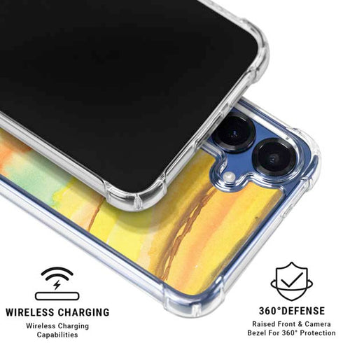 Tuscan Sun Watercolor Geode Galaxy S25 Clear Case