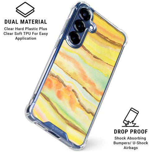 Tuscan Sun Watercolor Geode Galaxy S25 Clear Case