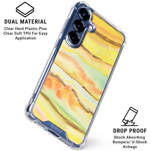 Tuscan Sun Watercolor Geode Galaxy S25 Plus Clear Case