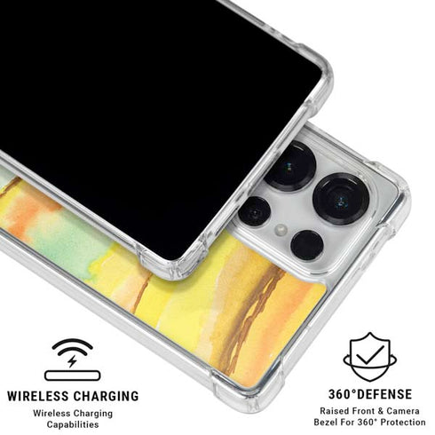 Tuscan Sun Watercolor Geode Galaxy S25 Ultra Clear Case