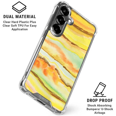 Tuscan Sun Watercolor Geode Galaxy S26 Plus Clear Case