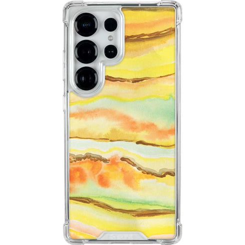 Tuscan Sun Watercolor Geode Galaxy S26 Ultra Clear Case