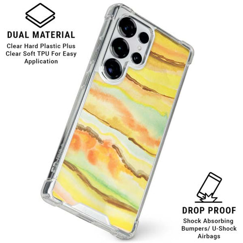 Tuscan Sun Watercolor Geode Galaxy S26 Ultra Clear Case
