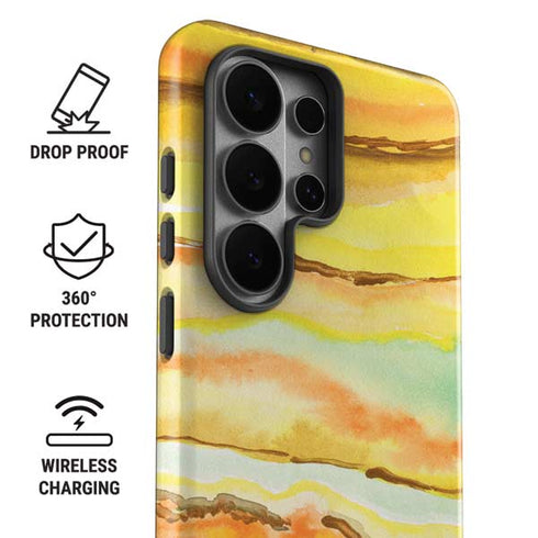 Tuscan Sun Watercolor Geode Galaxy S26 Ultra Impact Case