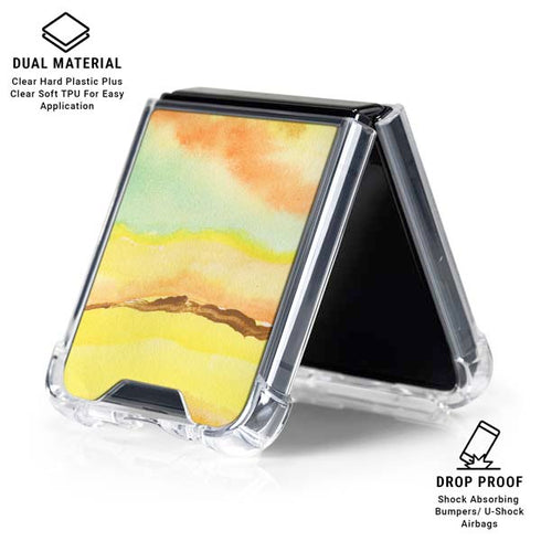 Tuscan Sun Watercolor Geode Galaxy Z Flip6 Clear Case