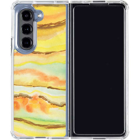 Tuscan Sun Watercolor Geode Galaxy Z Fold5 5G Clear Case