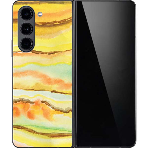 Tuscan Sun Watercolor Geode Galaxy Z Fold5 5G Skin