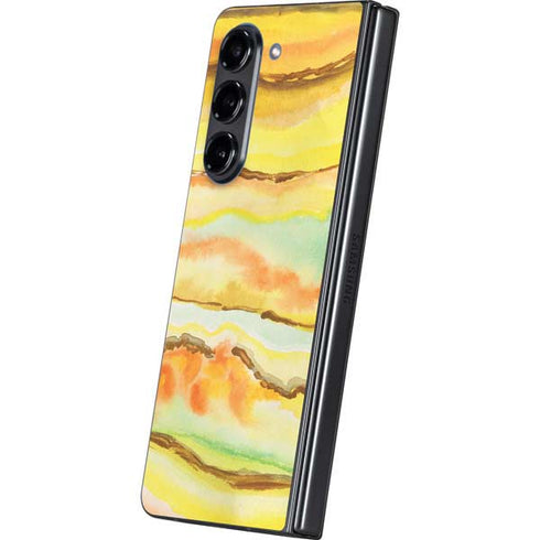 Tuscan Sun Watercolor Geode Galaxy Z Fold5 5G Skin