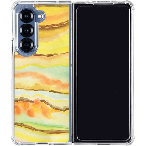 Tuscan Sun Watercolor Geode Galaxy Z Fold6 Clear Case