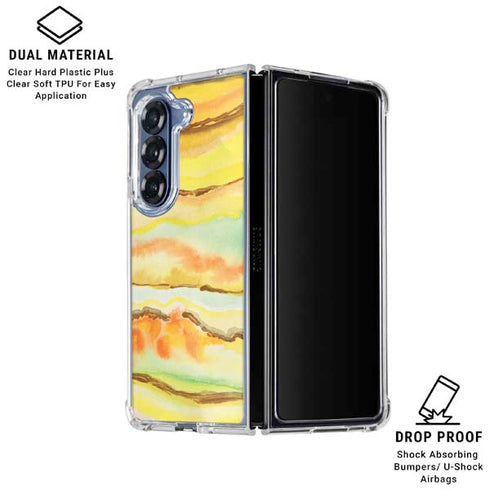 Tuscan Sun Watercolor Geode Galaxy Z Fold6 Clear Case