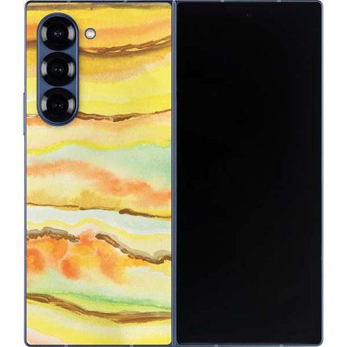 Tuscan Sun Watercolor Geode Galaxy Z Fold6 Skin