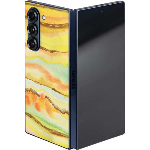 Tuscan Sun Watercolor Geode Galaxy Z Fold6 Skin