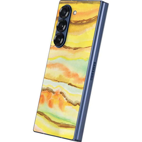 Tuscan Sun Watercolor Geode Galaxy Z Fold6 Skin