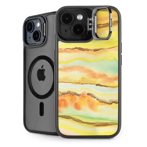 Tuscan Sun Watercolor Geode iPhone 14 Plus Kickstand Case