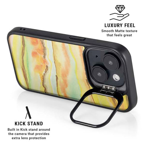 Tuscan Sun Watercolor Geode iPhone 14 Plus Kickstand Case