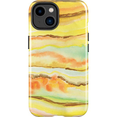 Tuscan Sun Watercolor Geode iPhone 15 Impact Case