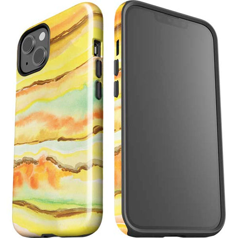 Tuscan Sun Watercolor Geode iPhone 15 Impact Case