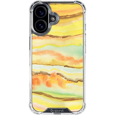 Tuscan Sun Watercolor Geode iPhone 16 Clear Case