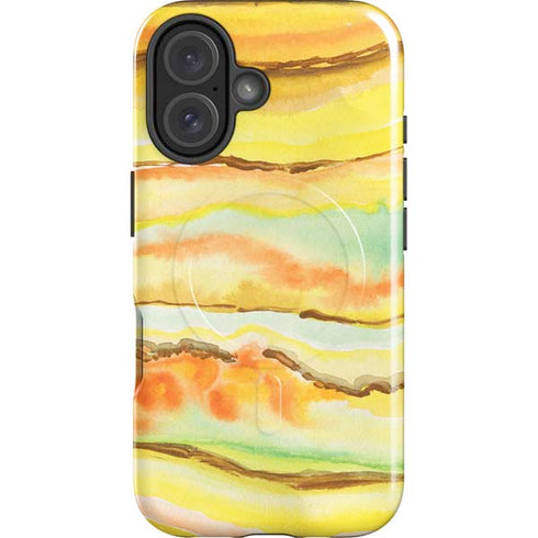Tuscan Sun Watercolor Geode iPhone 16 Magsafe Impact Case