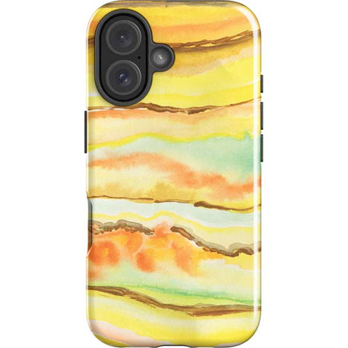 Tuscan Sun Watercolor Geode iPhone 16 Plus Impact Case