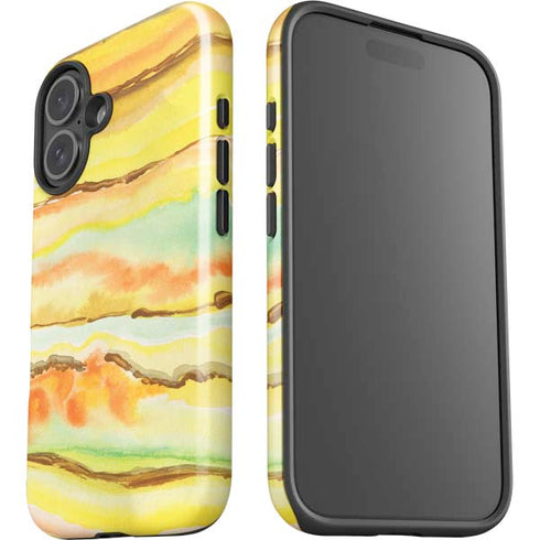 Tuscan Sun Watercolor Geode iPhone 16 Plus Impact Case