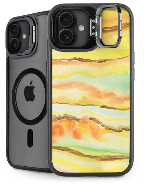 Tuscan Sun Watercolor Geode iPhone 16 Plus Kickstand Case