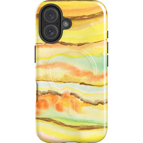 Tuscan Sun Watercolor Geode iPhone 16 Plus Magsafe Impact Case