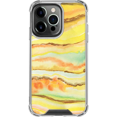 Tuscan Sun Watercolor Geode iPhone 16 Pro Clear Case