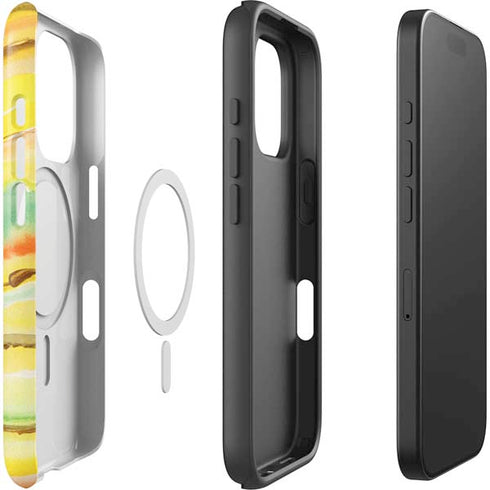 Tuscan Sun Watercolor Geode iPhone 16 Pro Magsafe Impact Case