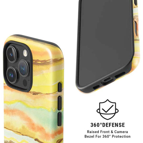 Tuscan Sun Watercolor Geode iPhone 16 Pro Magsafe Impact Case