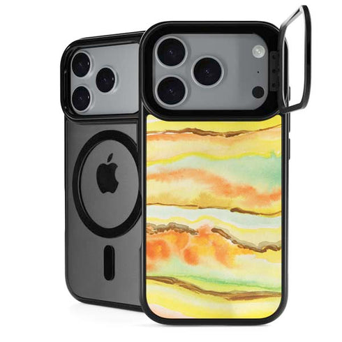 Tuscan Sun Watercolor Geode iPhone 18 Pro Kickstand Case