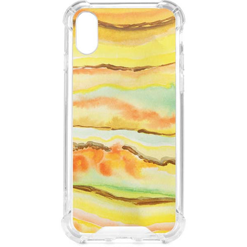 Tuscan Sun Watercolor Geode iPhone XS Clear Case