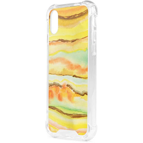 Tuscan Sun Watercolor Geode iPhone XS Clear Case