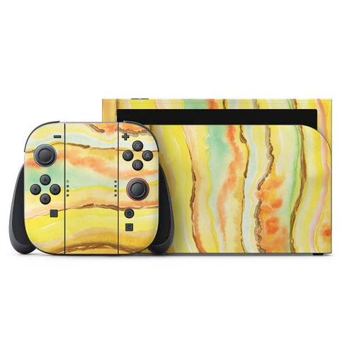 Tuscan Sun Watercolor Geode Nintendo Skins