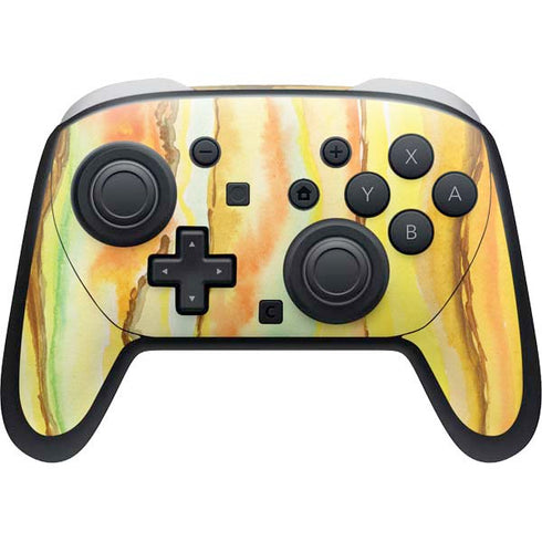 Tuscan Sun Watercolor Geode Nintendo Switch 2 (2025) Pro Controller Skin