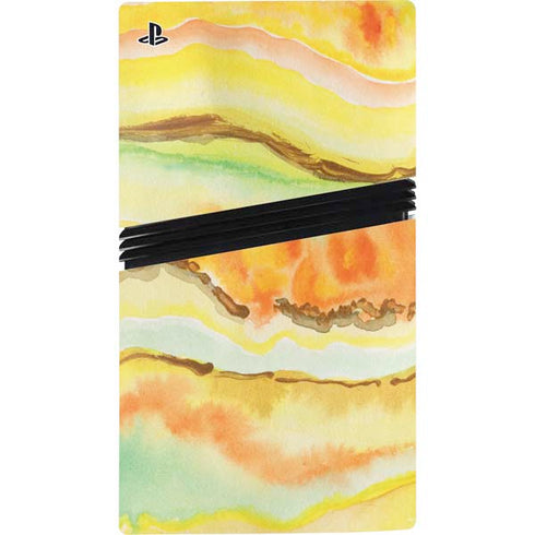 Tuscan Sun Watercolor Geode PS5 Pro Bundle Skin