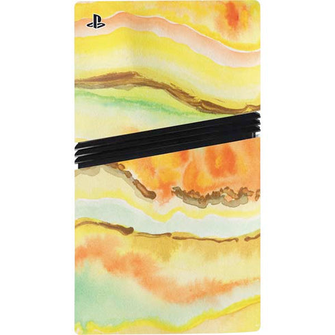 Tuscan Sun Watercolor Geode PS5 Pro Console Skin