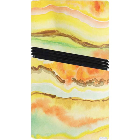 Tuscan Sun Watercolor Geode PS5 Pro Console Skin