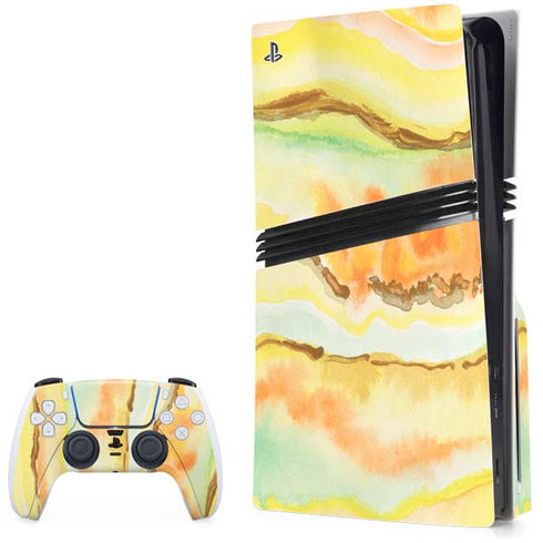 Tuscan Sun Watercolor Geode PlayStation PS5 Skins