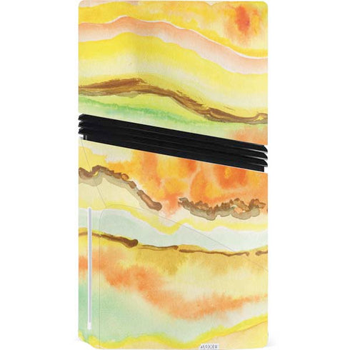 Tuscan Sun Watercolor Geode PS5 Pro Disk Console Skin