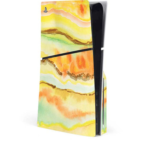 Tuscan Sun Watercolor Geode PlayStation PS5 Skins
