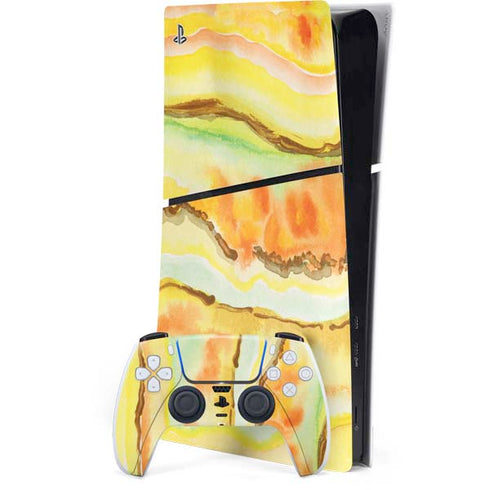 Tuscan Sun Watercolor Geode PlayStation PS5 Skins